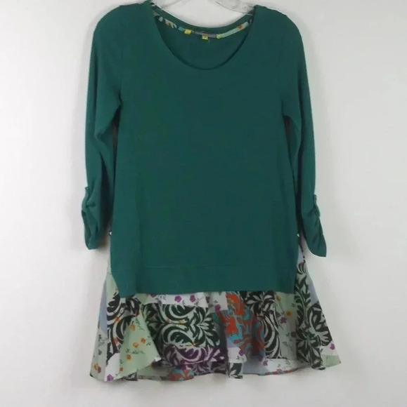 Anthro🌺Little Yellow Button Tunic layered Top(XS) - Picture 2 of 7